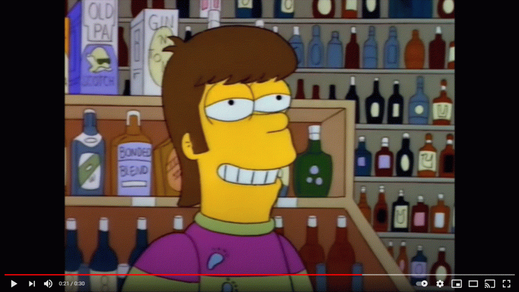 Homer Simpson avec des cheveux à l'âge de 17 ans